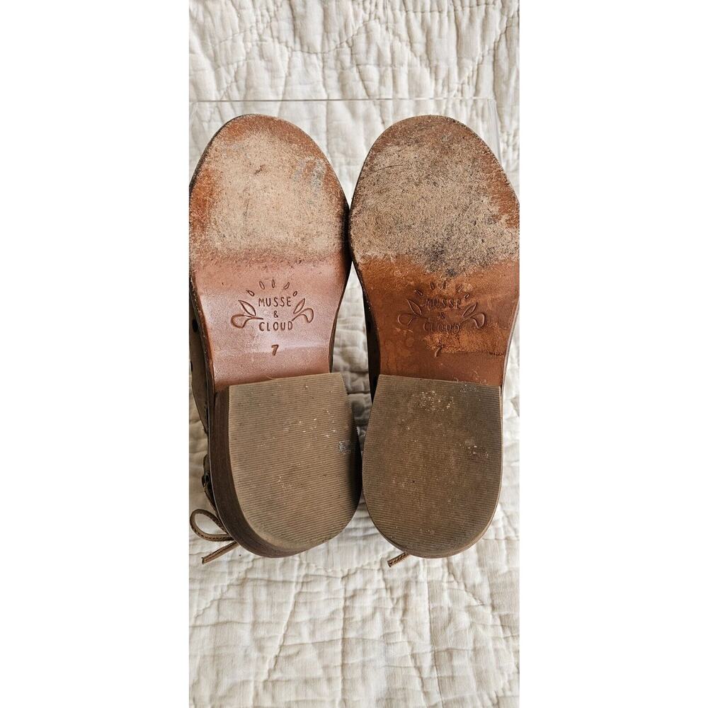 Anthropologie‎ Musse & Cloud Western Perforated Leather Womens 7 Boots Booties - Picture 6 of 7